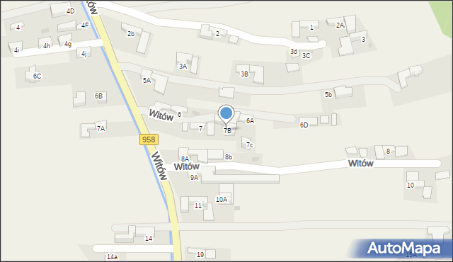 Witów, Witów, 7B, mapa Witów