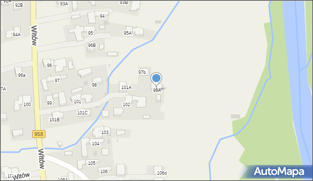 Witów, Witów, 99A, mapa Witów
