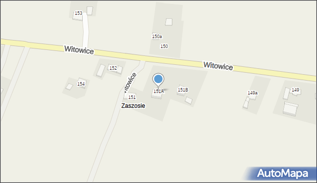 Witowice, Witowice, 151A, mapa Witowice