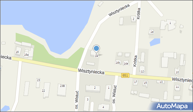 Wiżajny, Wisztyniecka, 14, mapa Wiżajny