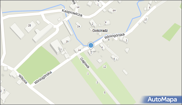 Wleń, Winiogórska, 2, mapa Wleń