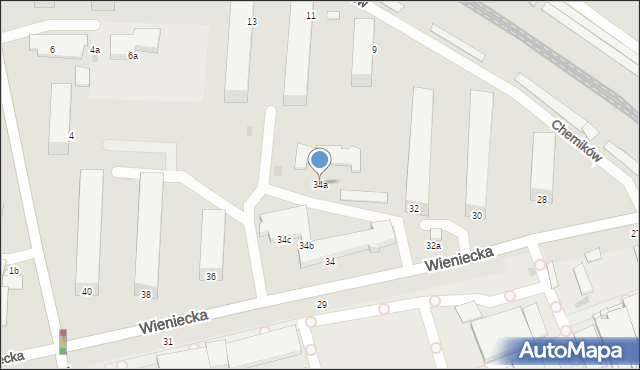 Włocławek, Wieniecka, 34a, mapa Włocławka