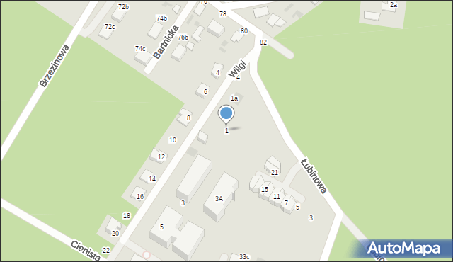 Włocławek, Wilgi, 1, mapa Włocławka