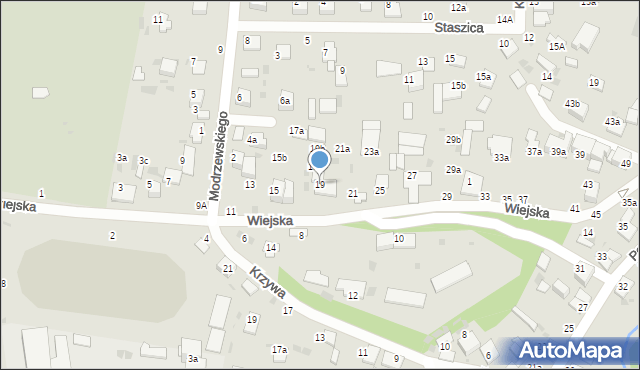 Włodawa, Wiejska, 19, mapa Włodawa