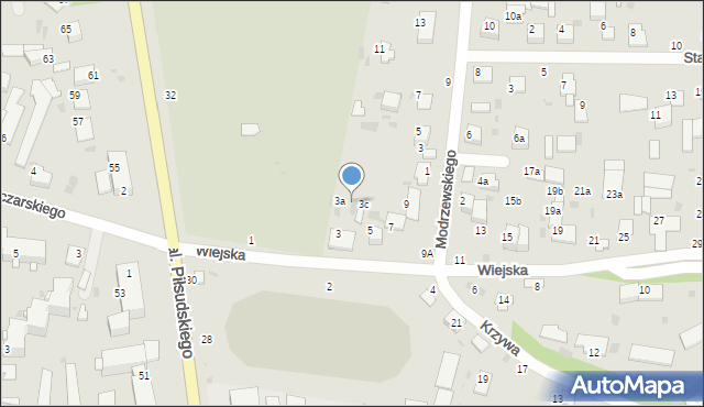 Włodawa, Wiejska, 3b, mapa Włodawa