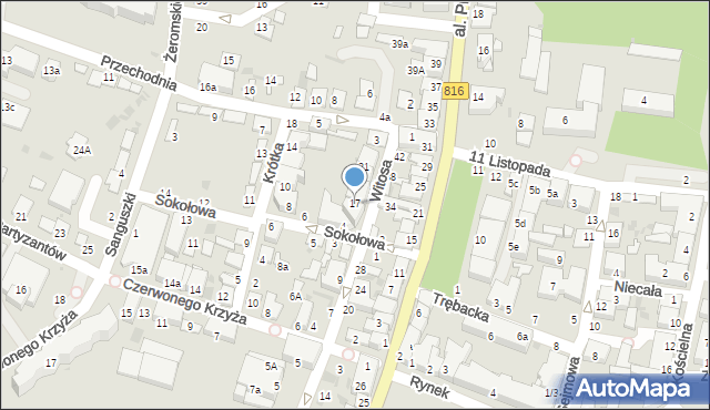 Włodawa, Witosa Wincentego, 17, mapa Włodawa