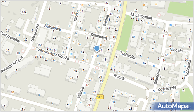 Włodawa, Witosa Wincentego, 20, mapa Włodawa