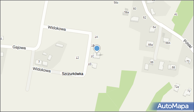 Włosań, Widokowa, 5, mapa Włosań