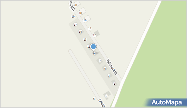 Włoszakowice, Wiosenna, 9, mapa Włoszakowice