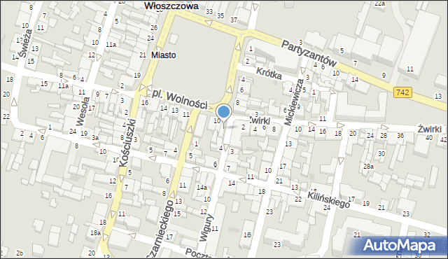 Włoszczowa, Wigury Stanisława, inż. pil., 2, mapa Włoszczowa