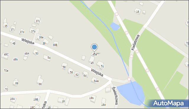 Wodzisław Śląski, Wiejska, 45a, mapa Wodzisławia Śląskiego