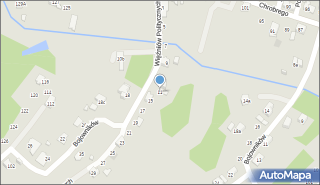 Wodzisław Śląski, Więźniów Politycznych, 11, mapa Wodzisławia Śląskiego