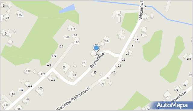 Wodzisław Śląski, Więźniów Politycznych, 20, mapa Wodzisławia Śląskiego