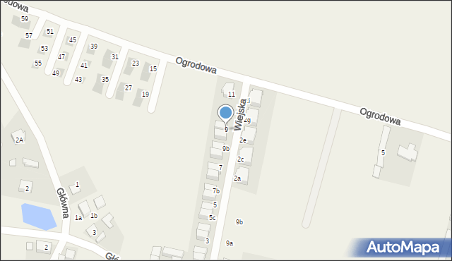 Wojnowice, Wiejska, 9d, mapa Wojnowice