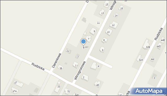 Wola Podłężna, Winogronowa, 5, mapa Wola Podłężna