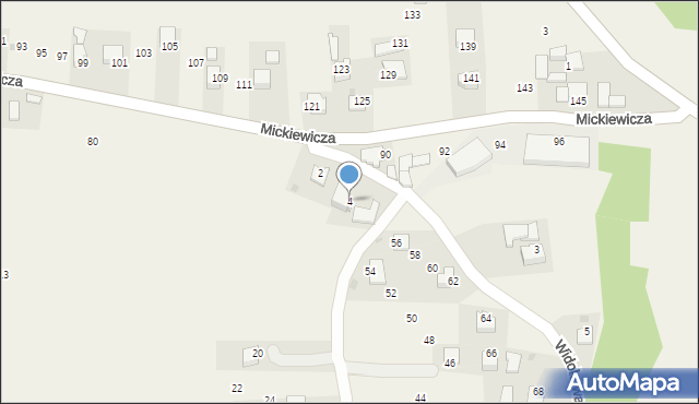 Wola Radziszowska, Widokowa, 4, mapa Wola Radziszowska