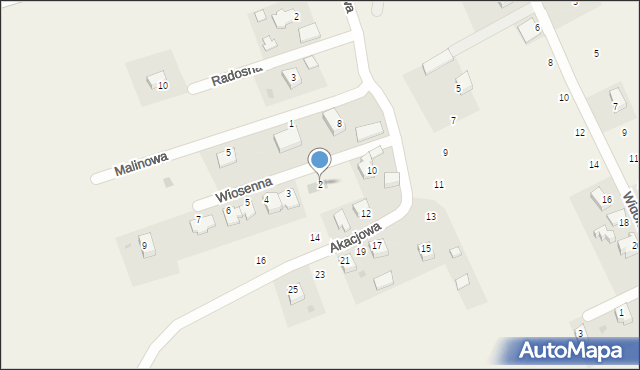 Wola Zachariaszowska, Wiosenna, 2, mapa Wola Zachariaszowska