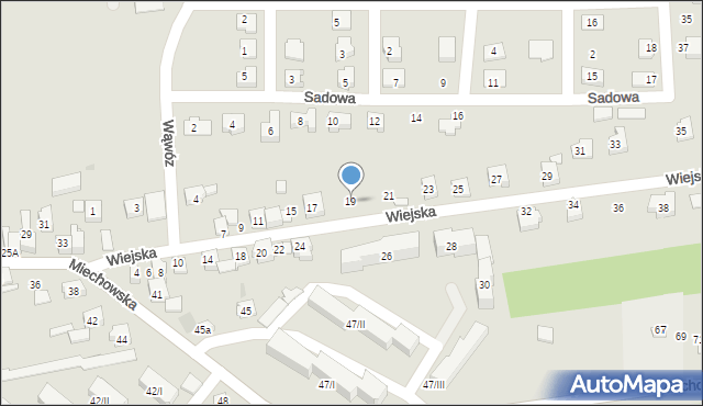 Wolbrom, Wiejska, 19, mapa Wolbrom