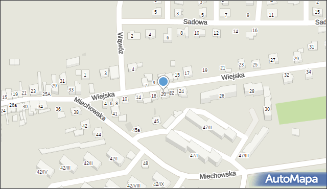 Wolbrom, Wiejska, 20, mapa Wolbrom