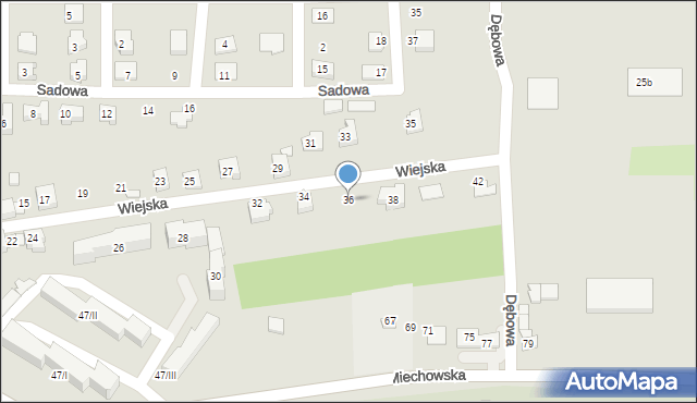 Wolbrom, Wiejska, 36, mapa Wolbrom