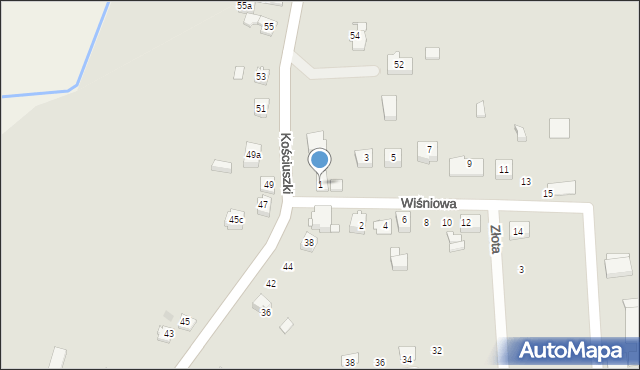 Wolbrom, Wiśniowa, 1, mapa Wolbrom