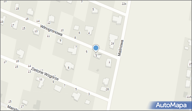 Wołczkowo, Winogronowa, 3, mapa Wołczkowo