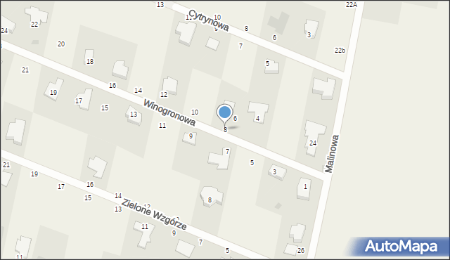 Wołczkowo, Winogronowa, 8, mapa Wołczkowo