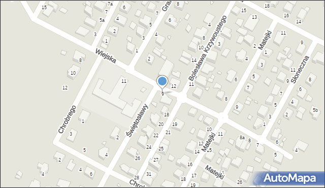 Wolin, Wiejska, 9, mapa Wolin