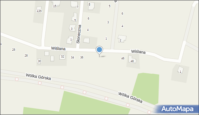 Wólka Górska, Wiślana, 40, mapa Wólka Górska