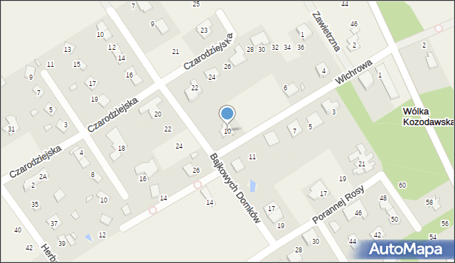 Wólka Kozodawska, Wichrowa, 10, mapa Wólka Kozodawska