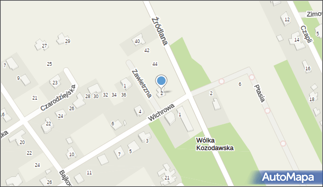 Wólka Kozodawska, Wichrowa, 46, mapa Wólka Kozodawska