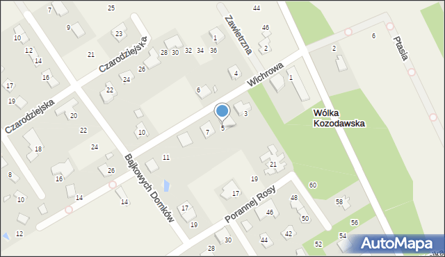 Wólka Kozodawska, Wichrowa, 5, mapa Wólka Kozodawska