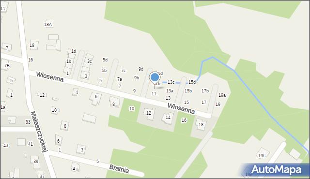 Wólka Mińska, Wiosenna, 11a, mapa Wólka Mińska