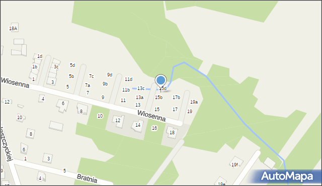 Wólka Mińska, Wiosenna, 15c, mapa Wólka Mińska