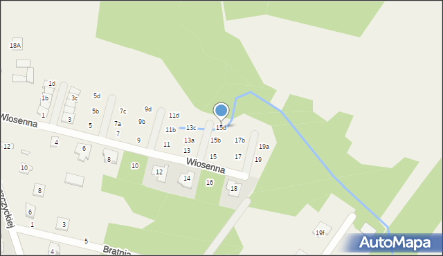 Wólka Mińska, Wiosenna, 15d, mapa Wólka Mińska