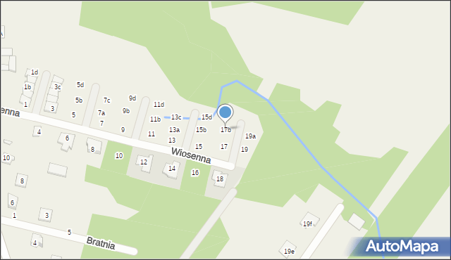 Wólka Mińska, Wiosenna, 17b, mapa Wólka Mińska