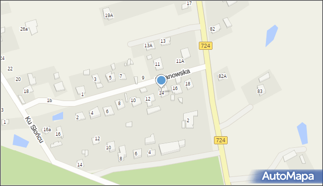 Wólka Załęska, Wilanowska, 14, mapa Wólka Załęska