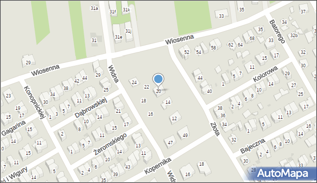 Wołomin, Widna, 20, mapa Wołomin