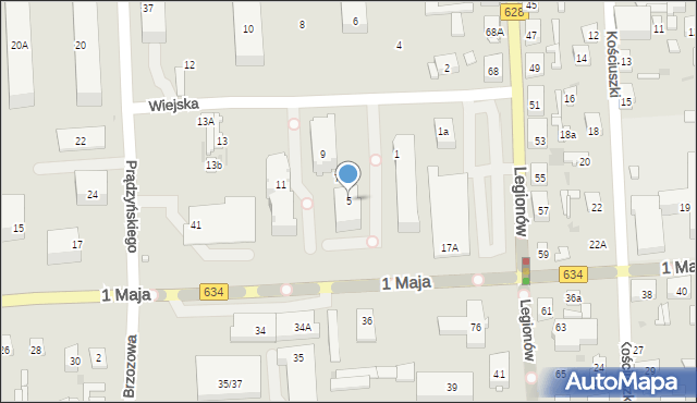 Wołomin, Wiejska, 5, mapa Wołomin