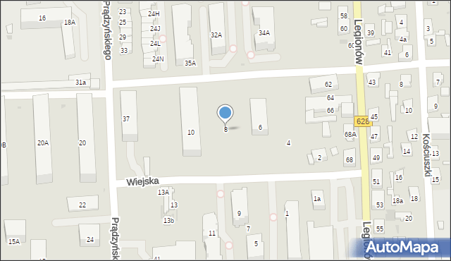 Wołomin, Wiejska, 8, mapa Wołomin