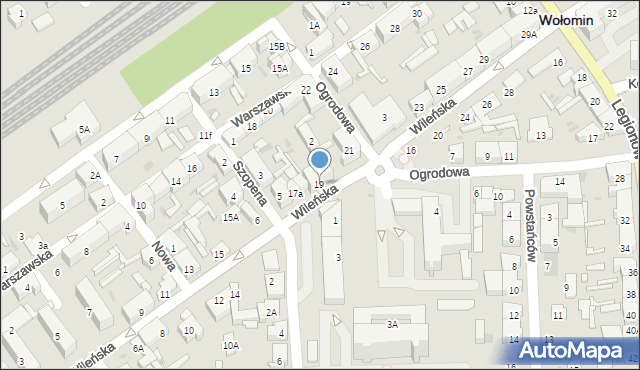 Wołomin, Wileńska, 19, mapa Wołomin