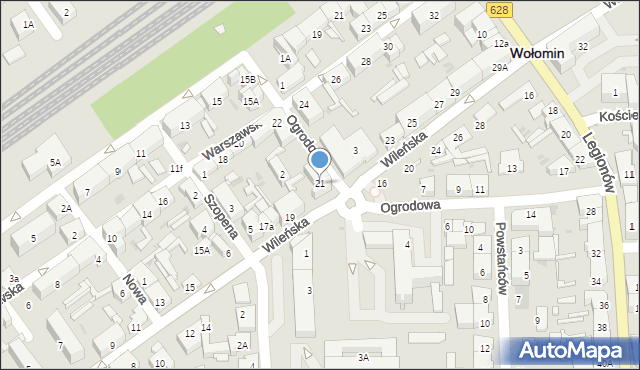 Wołomin, Wileńska, 21, mapa Wołomin