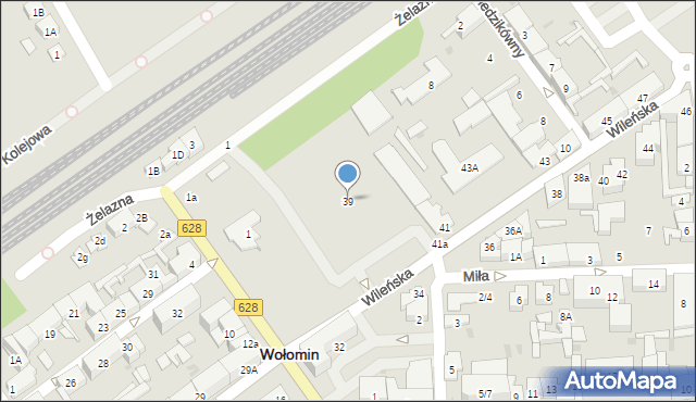 Wołomin, Wileńska, 39, mapa Wołomin