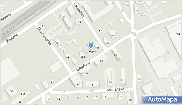 Wołomin, Wileńska, 55A, mapa Wołomin