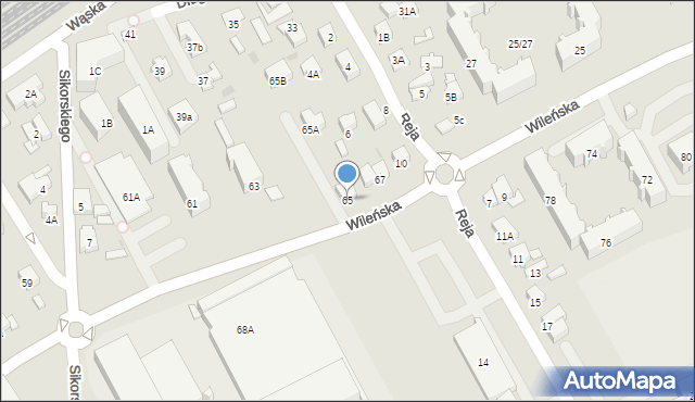 Wołomin, Wileńska, 65, mapa Wołomin