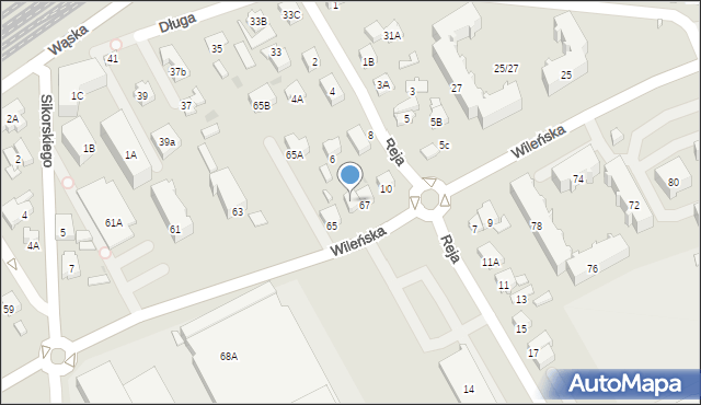 Wołomin, Wileńska, 67a, mapa Wołomin