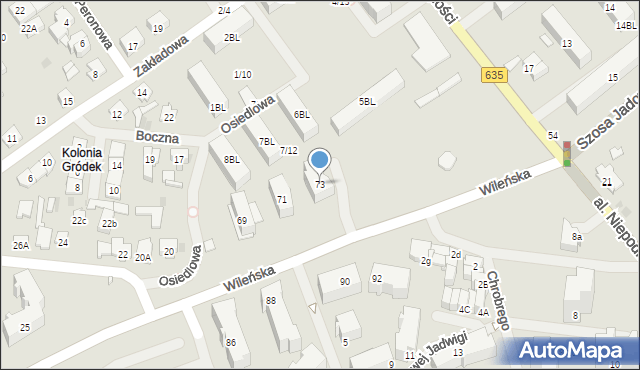 Wołomin, Wileńska, 73, mapa Wołomin