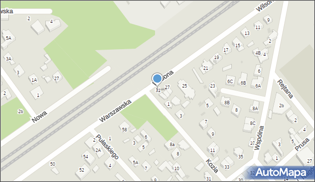 Wołomin, Wilsona Thomasa Woodrowa, 31, mapa Wołomin