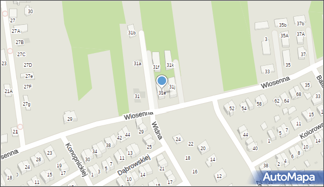 Wołomin, Wiosenna, 31e, mapa Wołomin