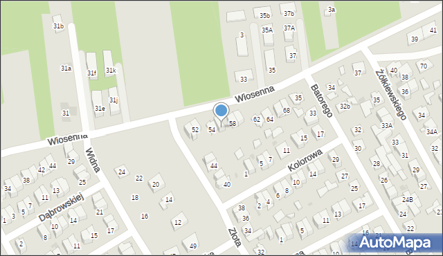 Wołomin, Wiosenna, 56, mapa Wołomin
